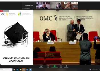 El Dr. Diego Villagrán, colegiado del COMCADIZ en 2021, recoge el Premio Jesús Galán 2021 de la Fundación para la Protección Social de la Organización Médica Colegial