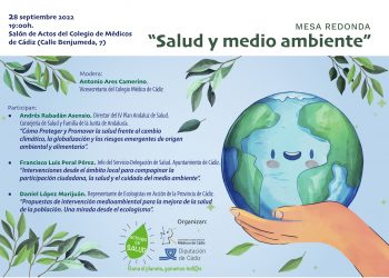 El COMCADIZ celebra el 28 de septiembre una mesa redonda sobre ‘Salud y medio ambiente’. ¡ASISTE!