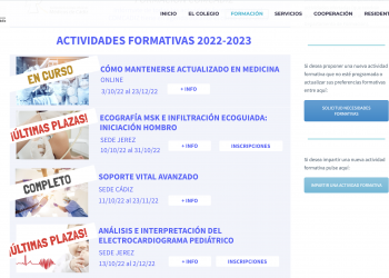 Nueva página de Formación Médica del COMCADIZ. ¿Te animas a visitarla?