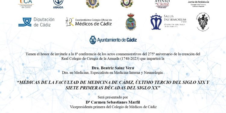 29 de noviembre: la Dra. Sainz Vera impartirá una conferencia sobre las médicas de la Facultad de Medicina, conmemorativa de los 275 años del Real Colegio de Cirugía de la Armada