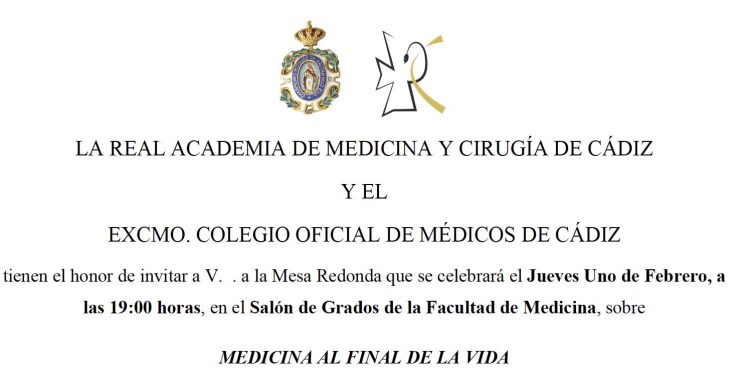 El Grupo de Trabajo ‘Medicina y Final de la Vida’ presenta el 1 de febrero sus líneas de acción en la Academia de Medicina ¡ACUDE!