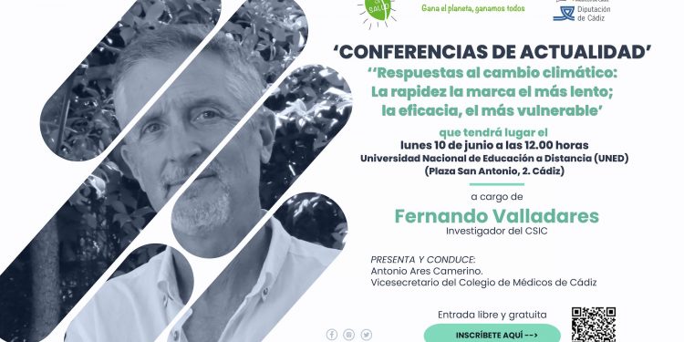 Una conferencia de Fernando Valladares dará inicio el 10 de junio a una nueva edición de la campaña ‘Activos en salud’ del Colegio de Médicos y la Diputación de Cádiz