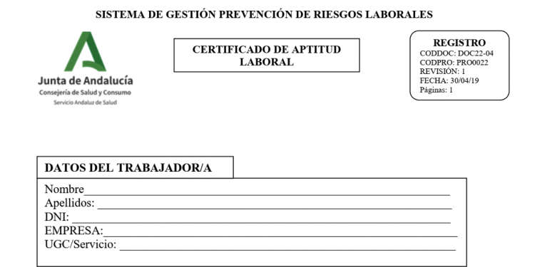 Certificar el estado de salud o la aptitud laboral