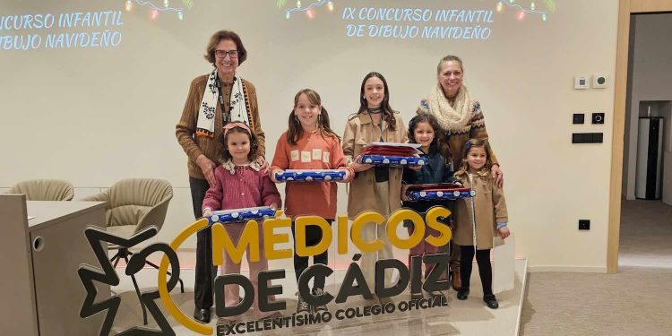 Hijos y nietos de colegiados dibujan la Navidad para el COMCADIZ